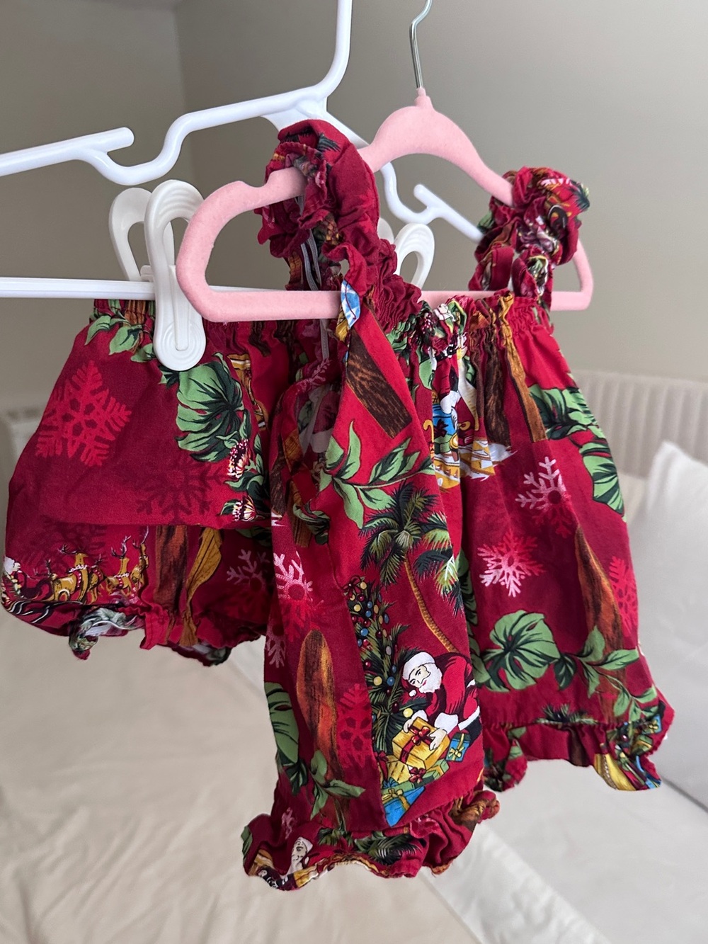 Hawaiian Holiday Ruffle Top/Dress and Bloomers Matching Set- Toddler Girl